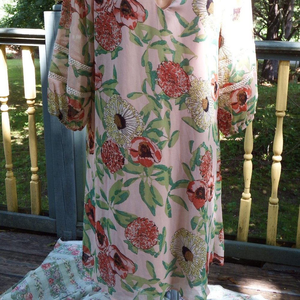 Intrigue Tropical Floral Dress Lined Sz XL NWOT